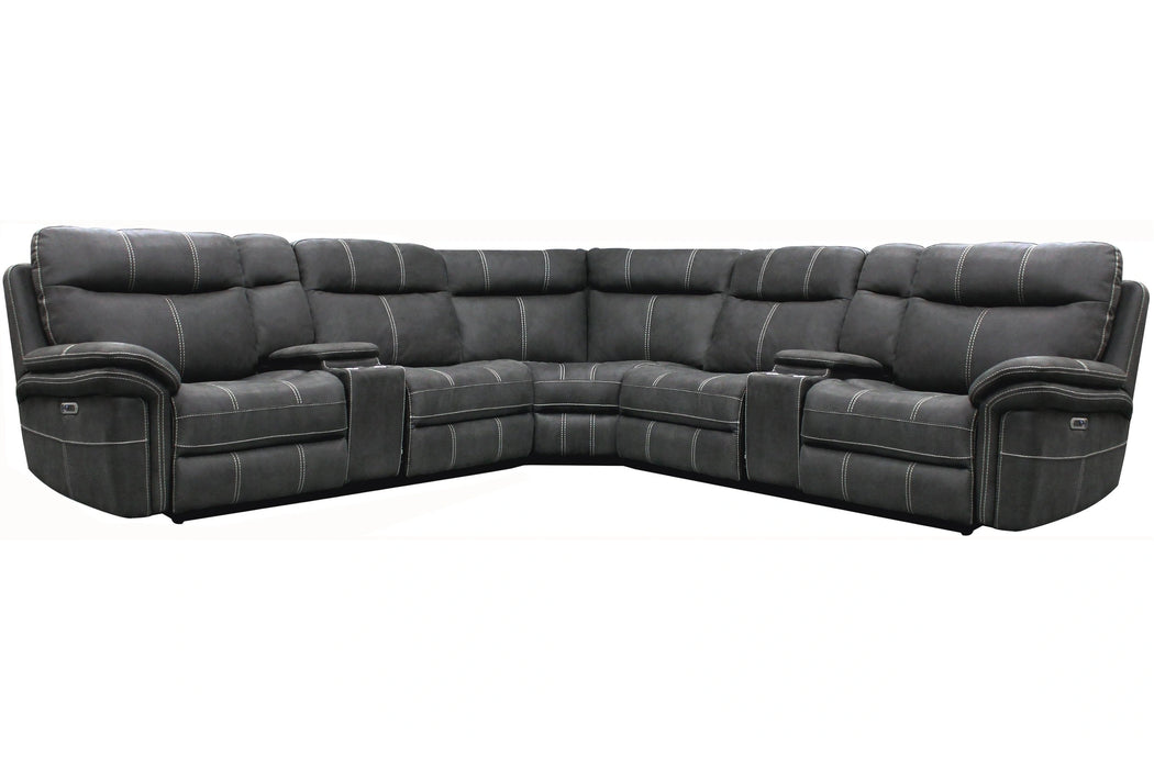 Parker Living Mason - Charcoal 7 Piece Modular Power Reclining Sectional with Power Adjustable Headrests