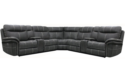 Parker Living Mason - Charcoal 7 Piece Modular Power Reclining Sectional with Power Adjustable Headrests