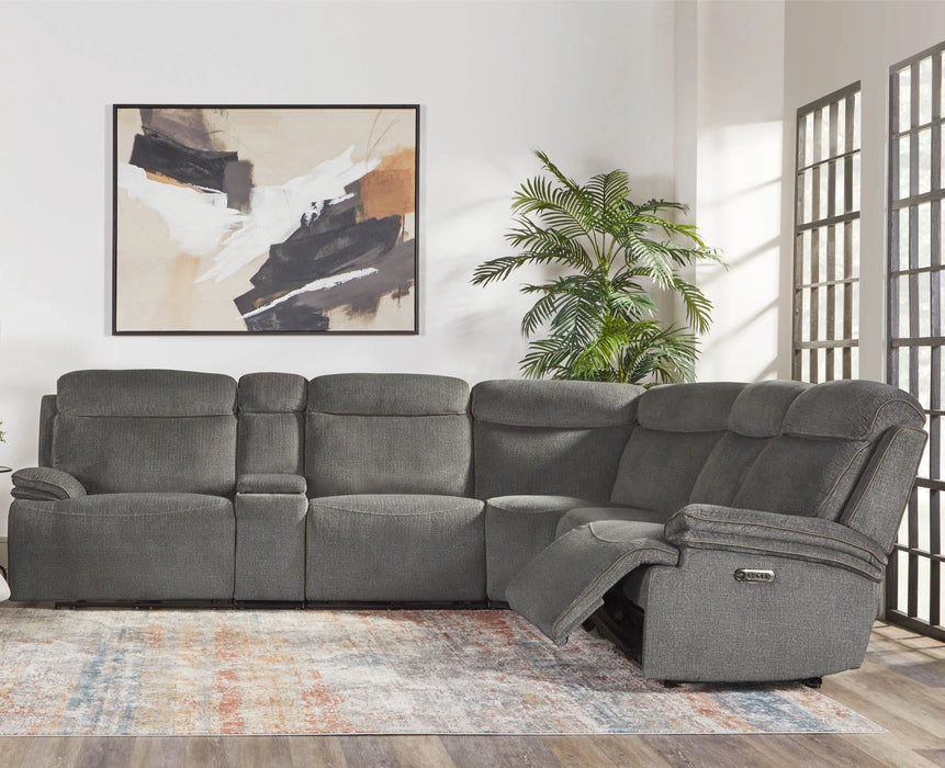 Parker Living Alpine - Airy Midnight 6 Piece Zero Gravity Power Reclining Sectional with Power Adjustable Headrests