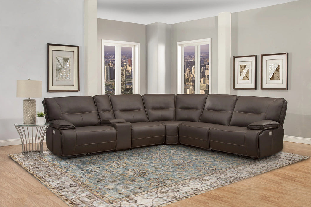 Parker Living Spartacus 6 Piece Modular Power Reclining Sectional with Power Adjustable Headrests