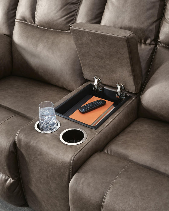 Lowilla Reclining Loveseat with Console - MI Hometown Furnishings (MI)*