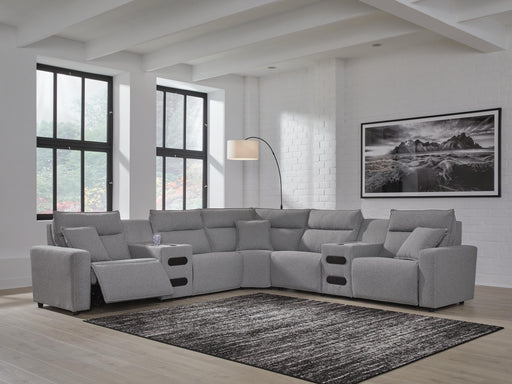 Modmax II Power Reclining Sectional with Audio Consoles - MI Hometown Furnishings (MI)*