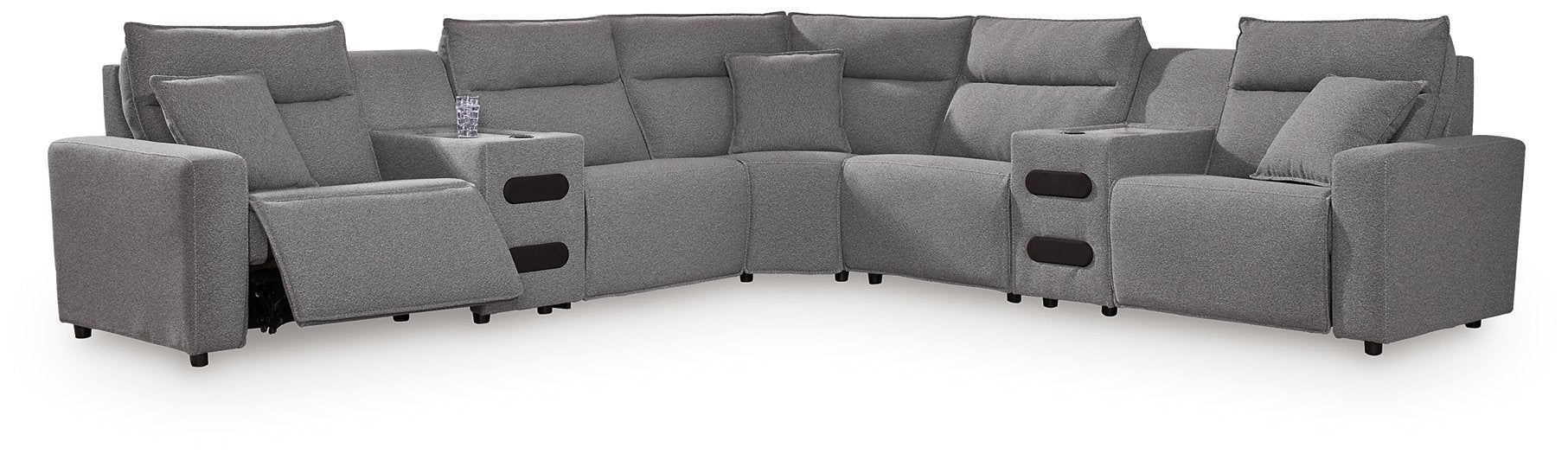 Modmax II Power Reclining Sectional with Audio Consoles - MI Hometown Furnishings (MI)*