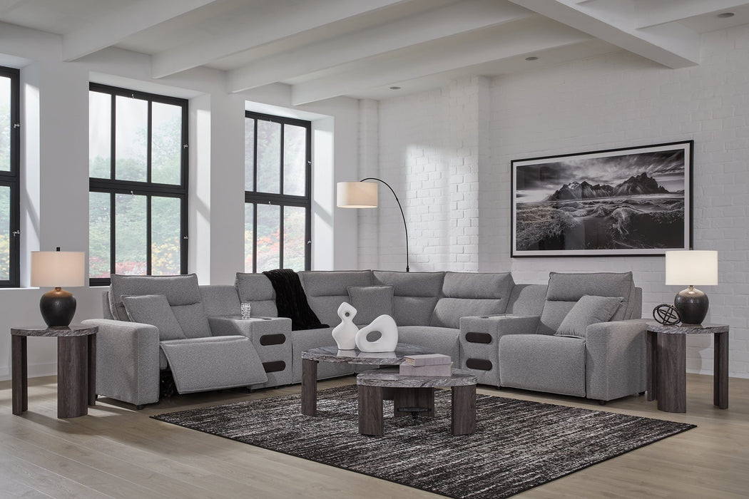 Modmax II Power Reclining Sectional with Audio Consoles - MI Hometown Furnishings (MI)*