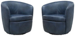 Parker Living Barolo 100% Italian Leather Swivel Club Chair Two Pack