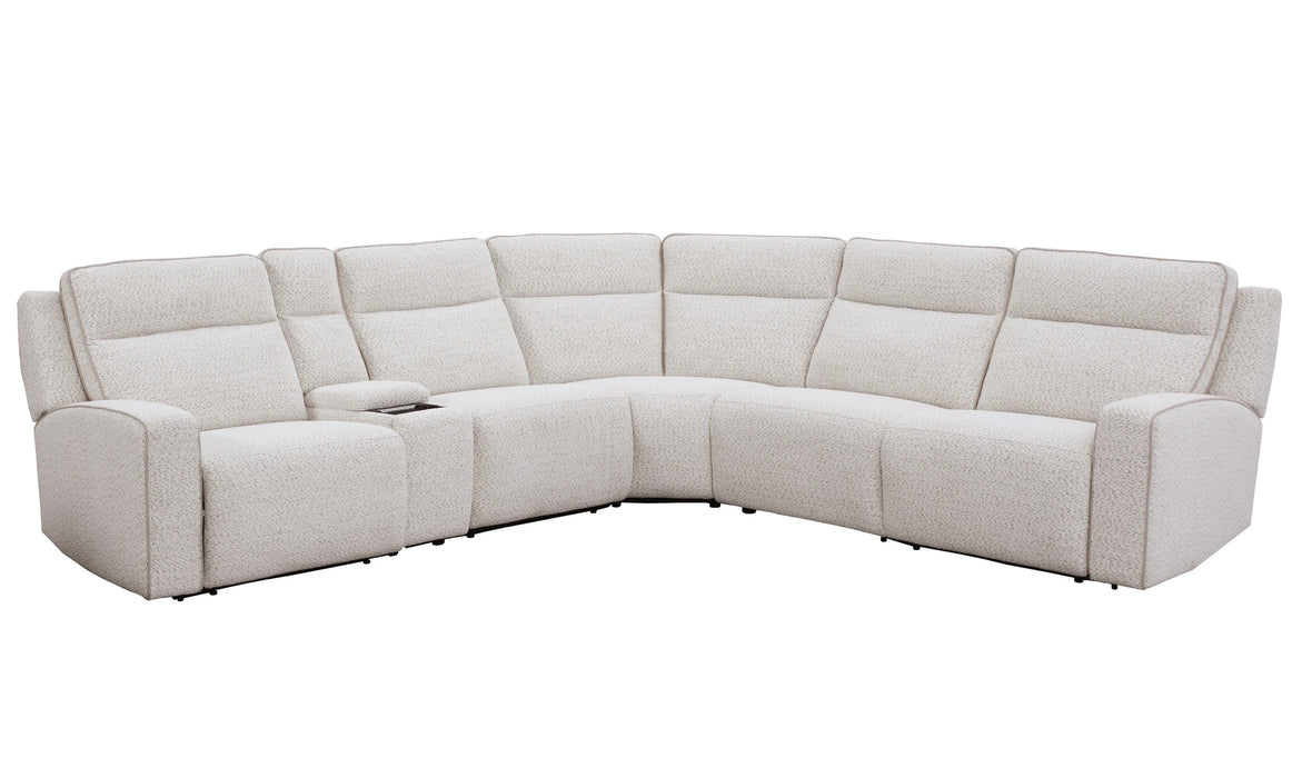 Parker Living Lancaster - Fluffy River Rock 6 Piece Zero Gravity Power Reclining Sectional with Power Adjustable Headrests