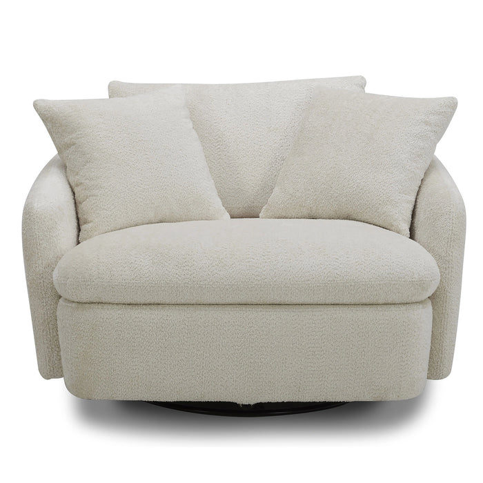 Parker Living Boomer Large Swivel Chair with 2 Toss Pillows