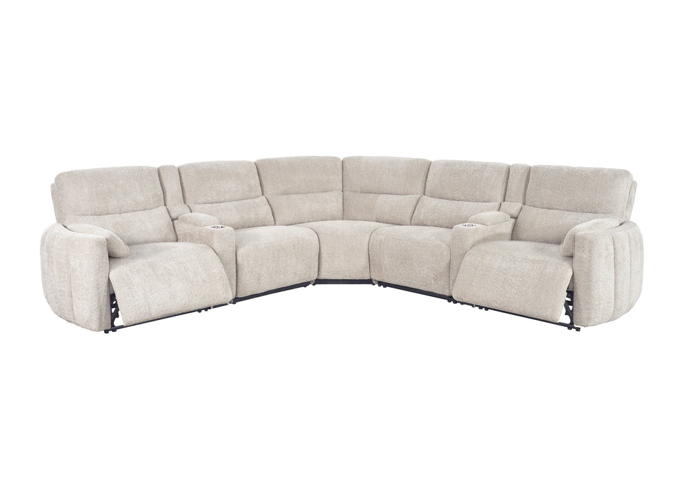 Parker Living Modesto 7 Piece Modular Power Reclining Sectional with Power Adjustable Headrests