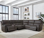 Parker Living Easton - Steamboat Brown 6 Piece Zero Gravity Power Reclining Sectional with Power Adjustable Headrests