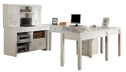 Parker House Boca 7-Piece U-Shaped Modular Office in Cottage White