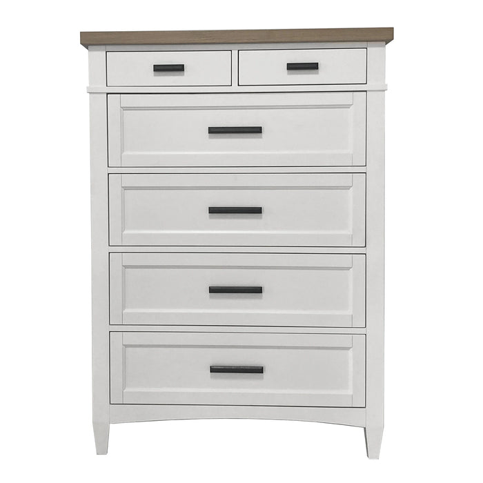Parker House Americana Modern Bedroom King Platform Bed 2 Nightstands Dresser with Mirror and Chest
