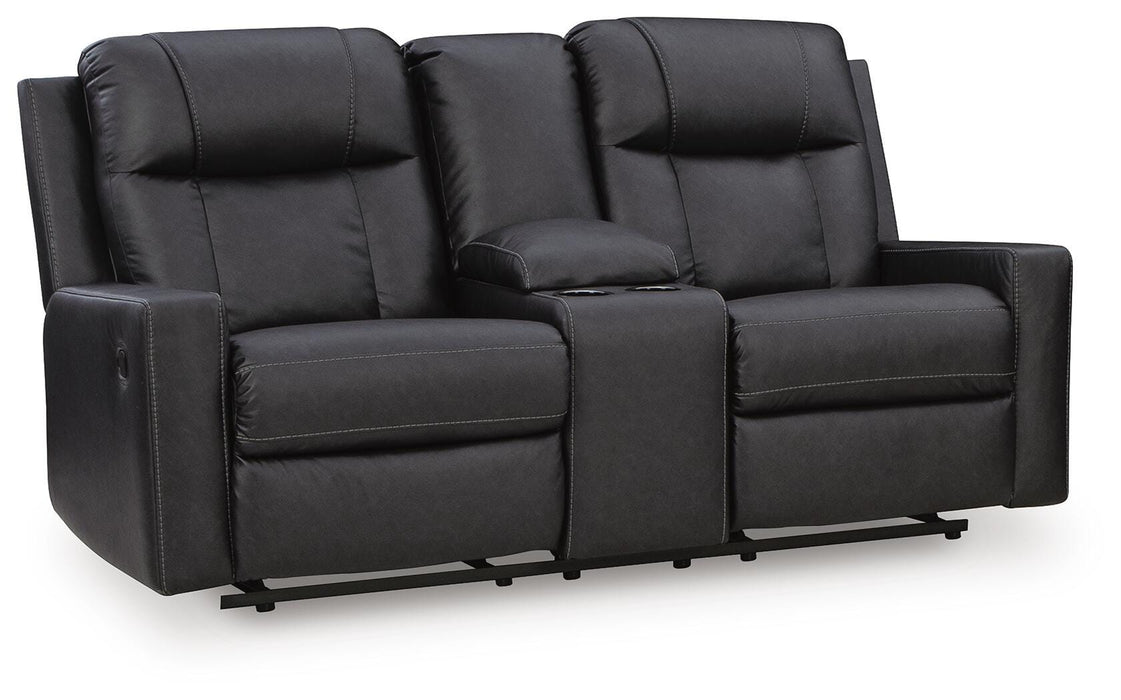 Mackmenville Reclining Loveseat with Console - MI Hometown Furnishings (MI)*