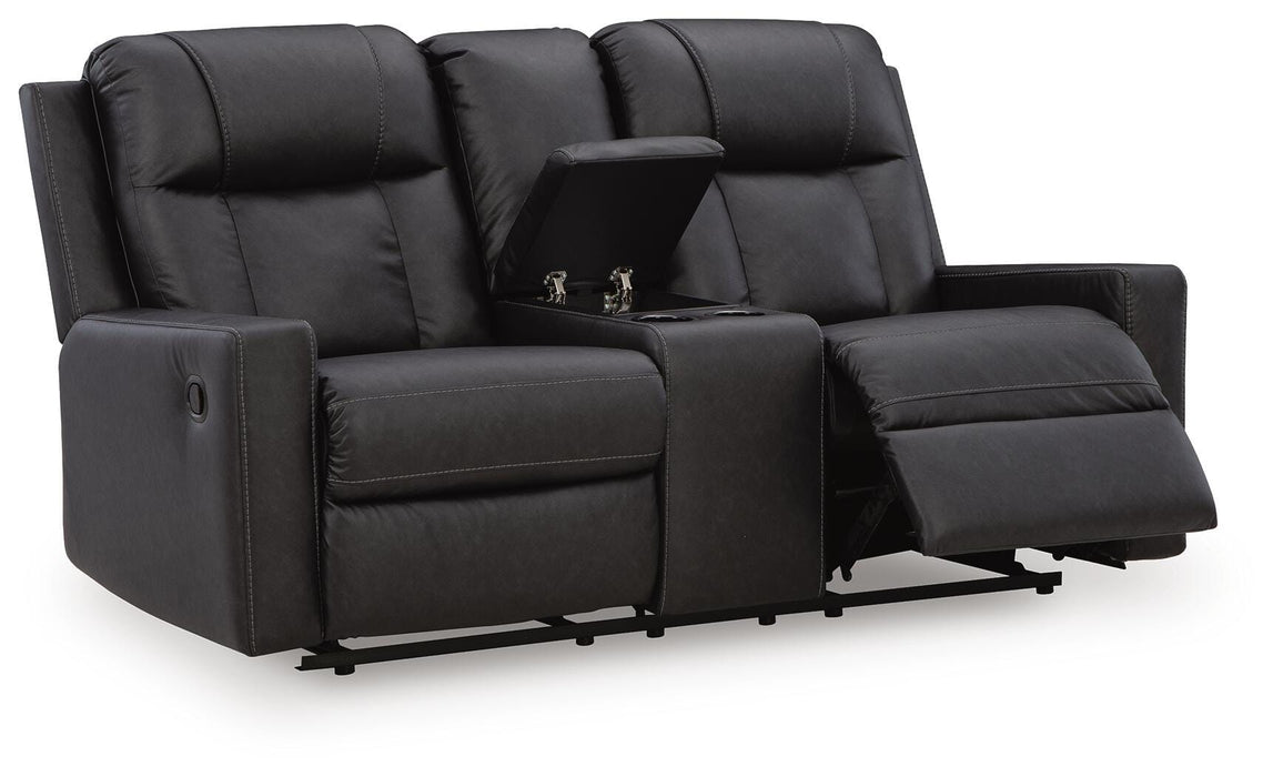 Mackmenville Reclining Loveseat with Console - MI Hometown Furnishings (MI)*
