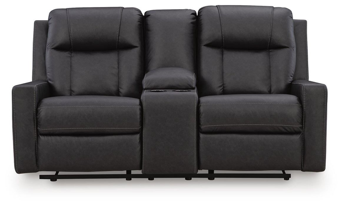 Mackmenville Reclining Loveseat with Console - MI Hometown Furnishings (MI)*