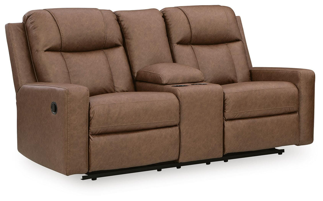 Mackmenville Reclining Loveseat with Console - MI Hometown Furnishings (MI)*