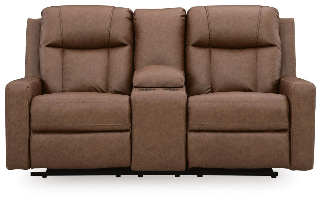 Mackmenville Reclining Loveseat with Console - MI Hometown Furnishings (MI)*
