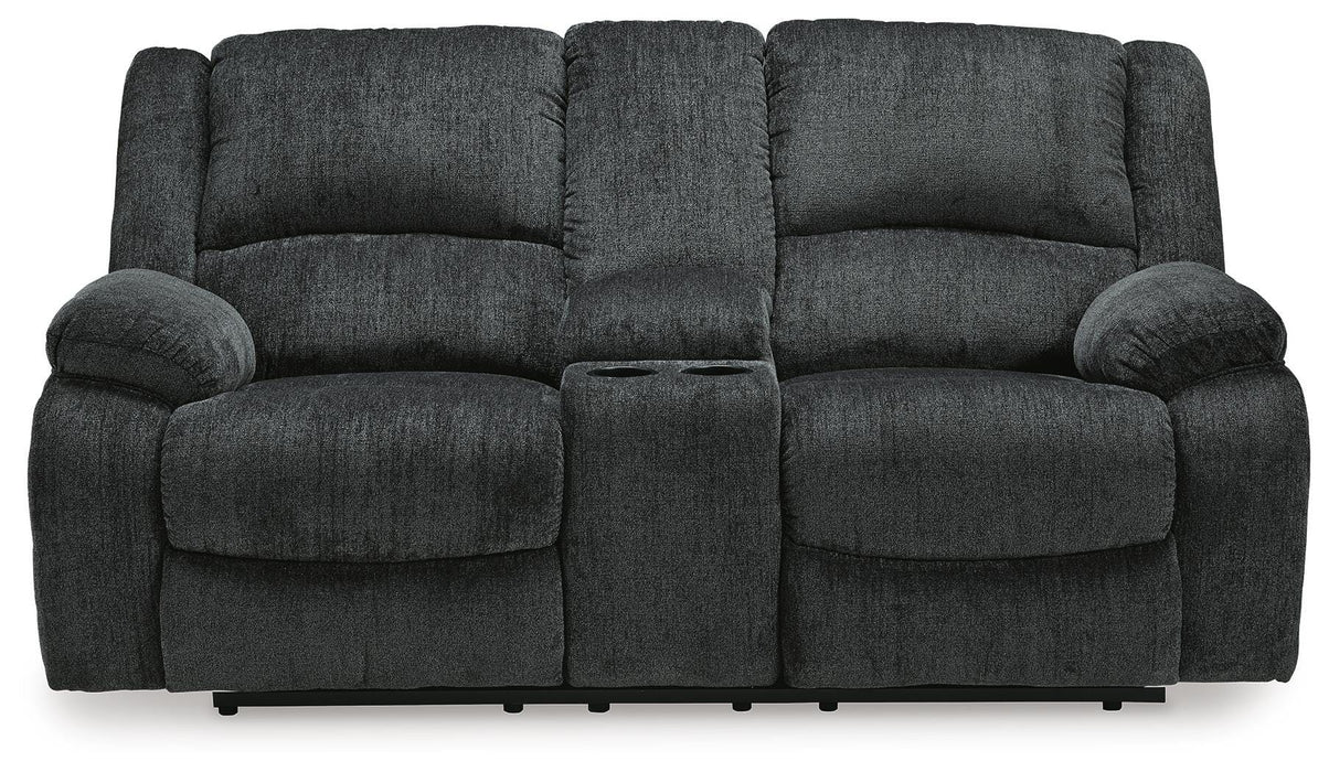 Draycoll Reclining Loveseat with Console - MI Hometown Furnishings (MI)*