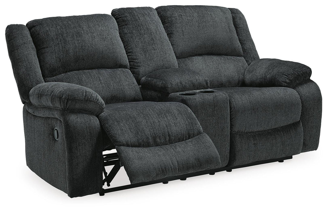 Draycoll Reclining Loveseat with Console - MI Hometown Furnishings (MI)*