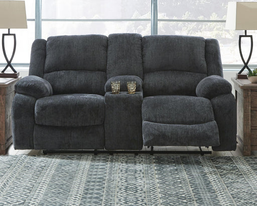 Draycoll Reclining Loveseat with Console - MI Hometown Furnishings (MI)*