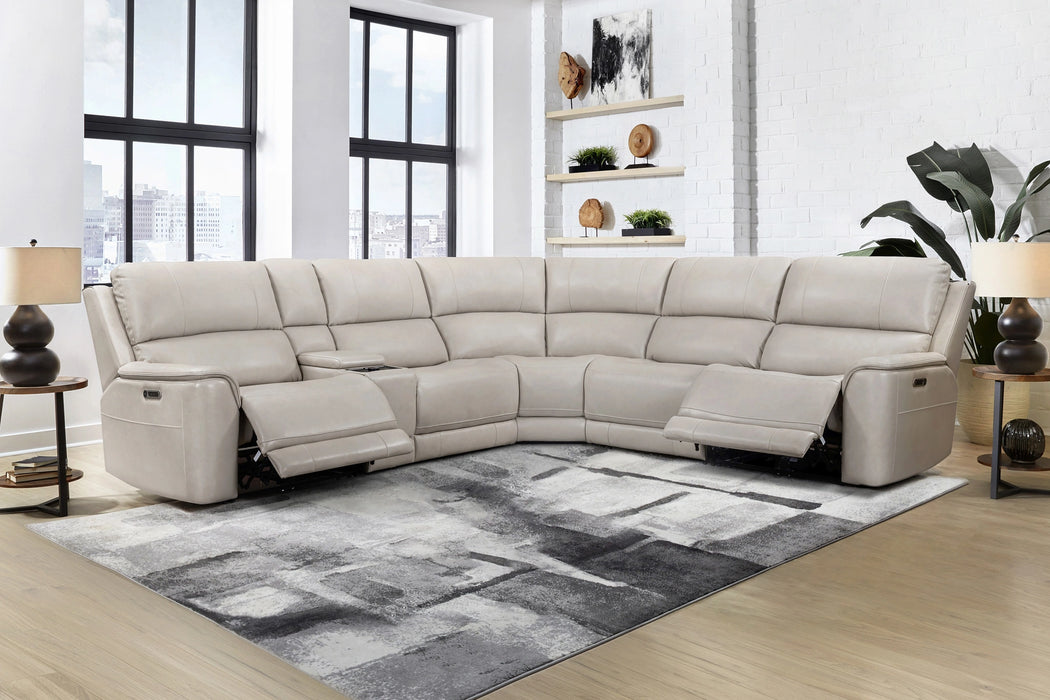 Parker Living Easton - Steamboat Brown 6 Piece Zero Gravity Power Reclining Sectional with Power Adjustable Headrests