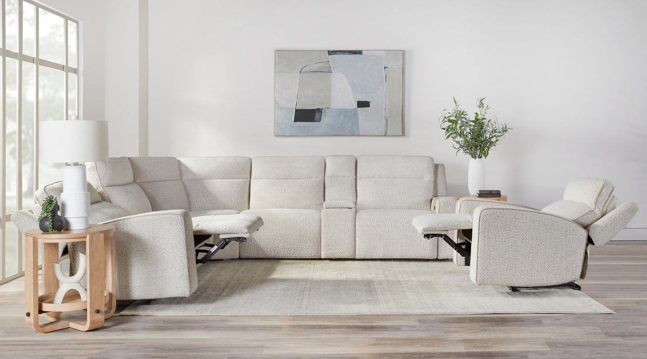Parker Living Lancaster - Fluffy River Rock 6 Piece Zero Gravity Power Reclining Sectional with Power Adjustable Headrests