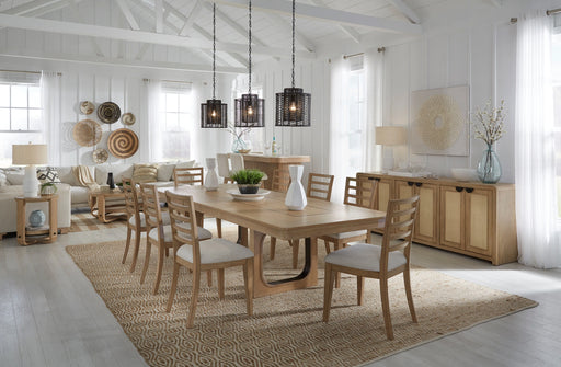 Parker House Escape - Dining 84 Inch Rectangular Extendable Table with Console and 8 Ladderback Chairs