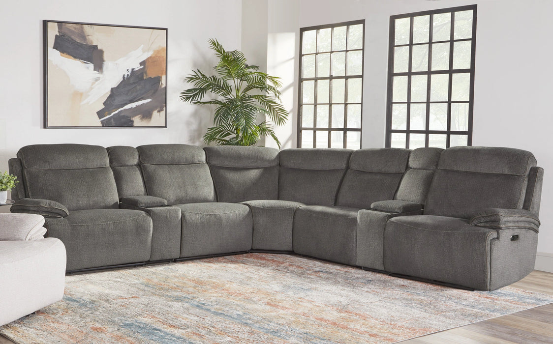 Parker Living Alpine - Airy Midnight 7 Piece Zero Gravity Power Reclining Sectional with Power Adjustable Headrests