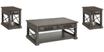 Parker House Sundance - Smokey Grey Cocktail Table with 2 Chairside Tables