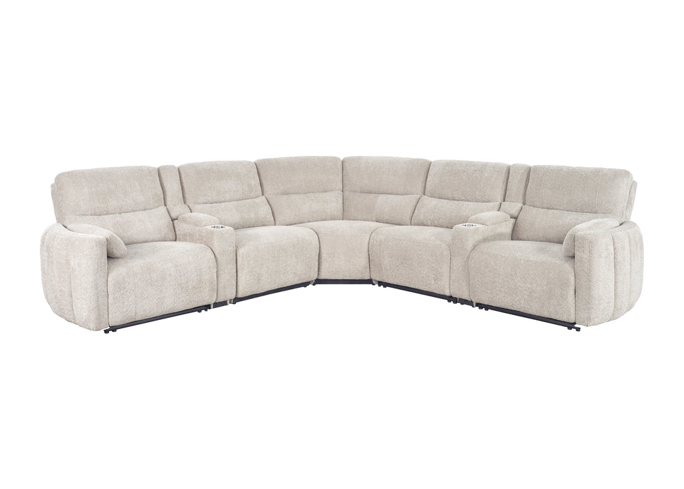 Parker Living Modesto 7 Piece Modular Power Reclining Sectional with Power Adjustable Headrests