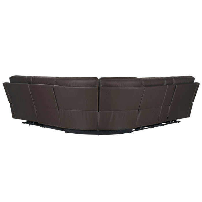 Parker Living Easton - Steamboat Brown 6 Piece Zero Gravity Power Reclining Sectional with Power Adjustable Headrests