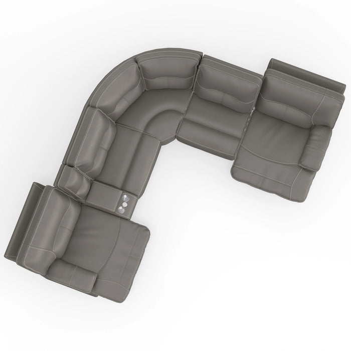 Parker Living Spartacus 6 Piece Modular Power Reclining Sectional with Power Adjustable Headrests