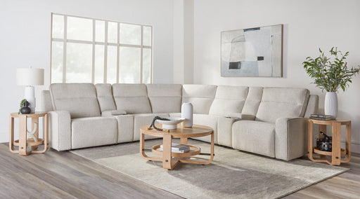 Parker Living Lancaster - Fluffy River Rock 7 Piece Zero Gravity Power Reclining Sectional with Power Adjustable Headrests
