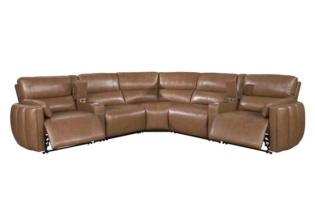 Parker Living Modesto 7 Piece Modular Power Reclining Sectional with Power Adjustable Headrests
