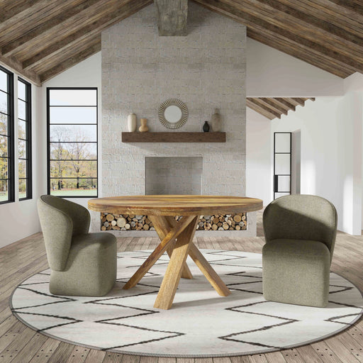 Parker House Crossings - Downtown Dining 60 Inch Round Dining Table With 4 Upholstered Chairs