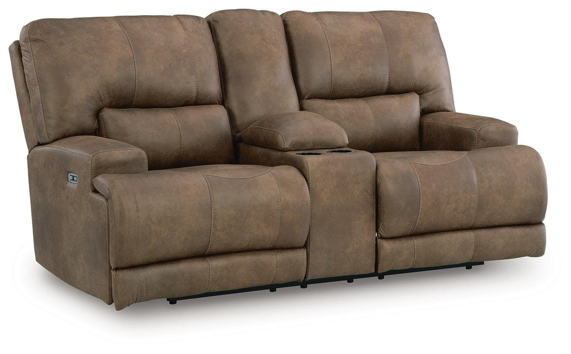 Beckley Place Power Reclining Loveseat with Console - MI Hometown Furnishings (MI)*