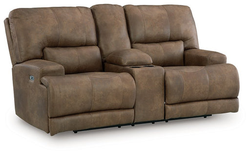 Beckley Place Power Reclining Loveseat with Console - MI Hometown Furnishings (MI)*