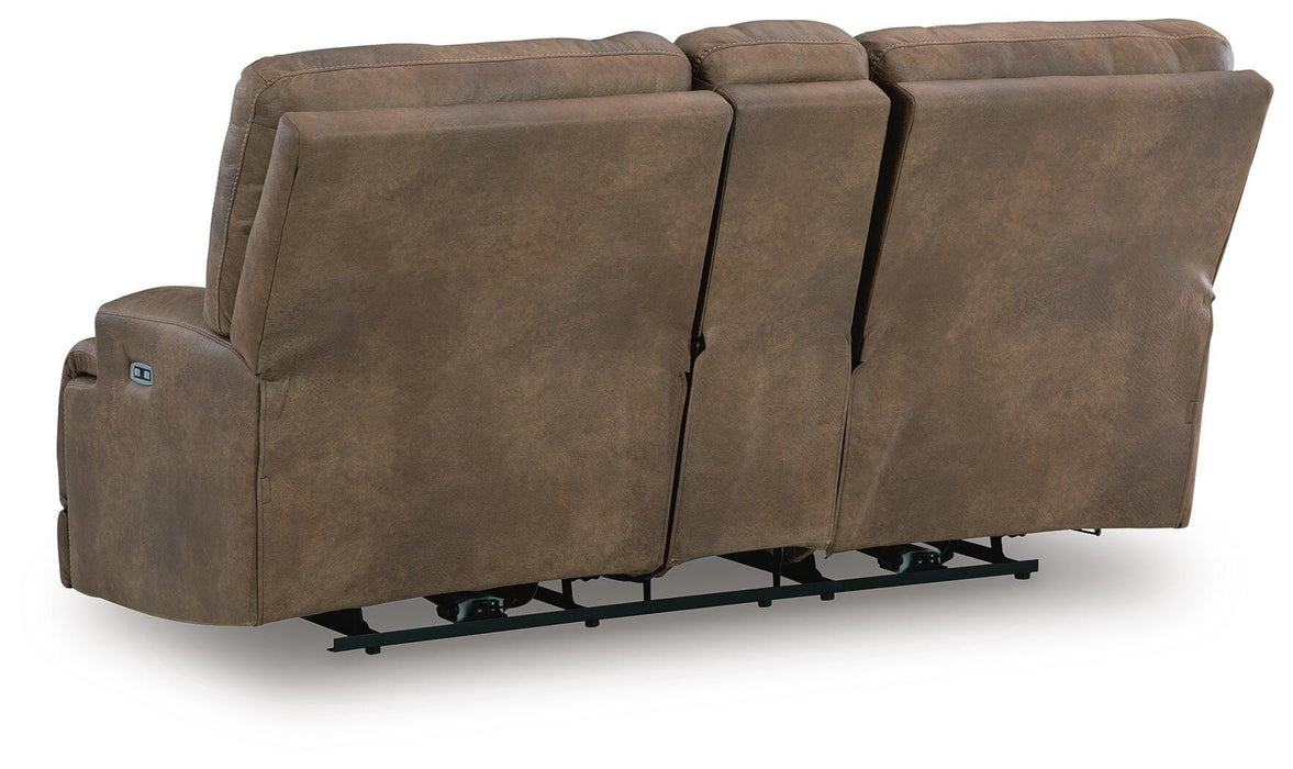 Beckley Place Power Reclining Loveseat with Console - MI Hometown Furnishings (MI)*