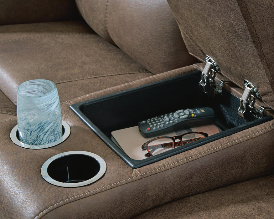 Beckley Place Power Reclining Loveseat with Console - MI Hometown Furnishings (MI)*