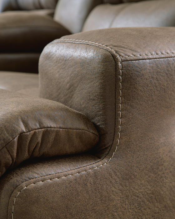 Beckley Place Power Reclining Loveseat with Console - MI Hometown Furnishings (MI)*