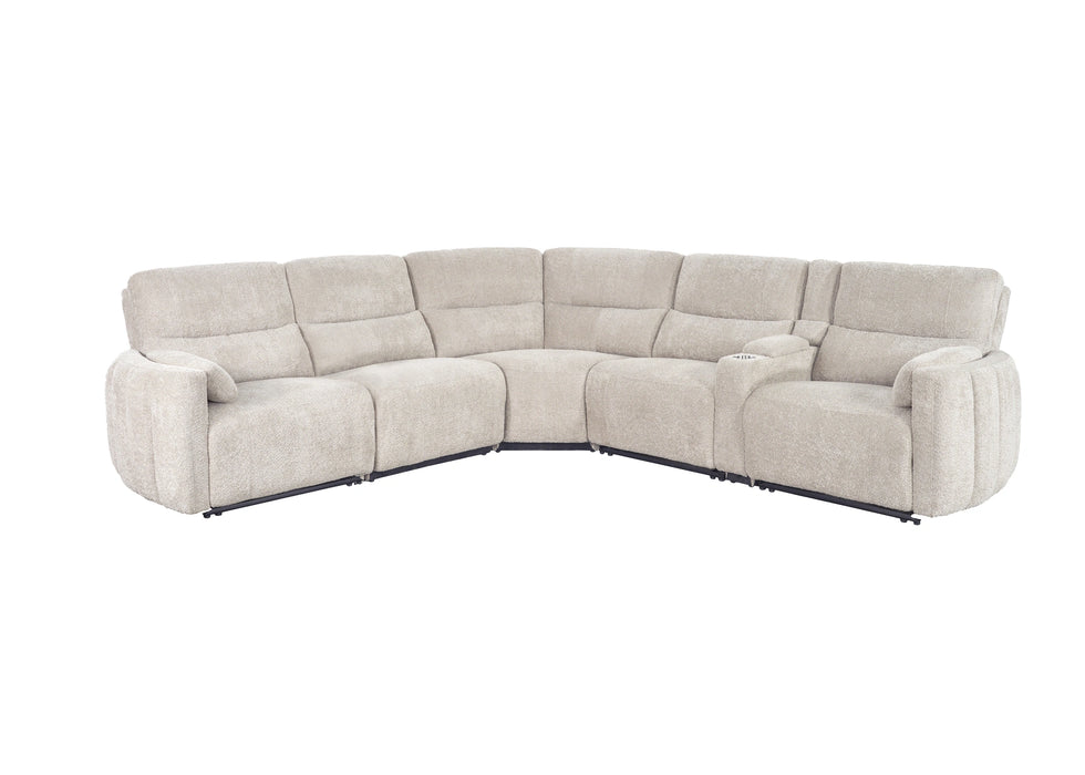 Parker Living Modesto 6 Piece Modular Power Reclining Sectional with Power Adjustable Headrests