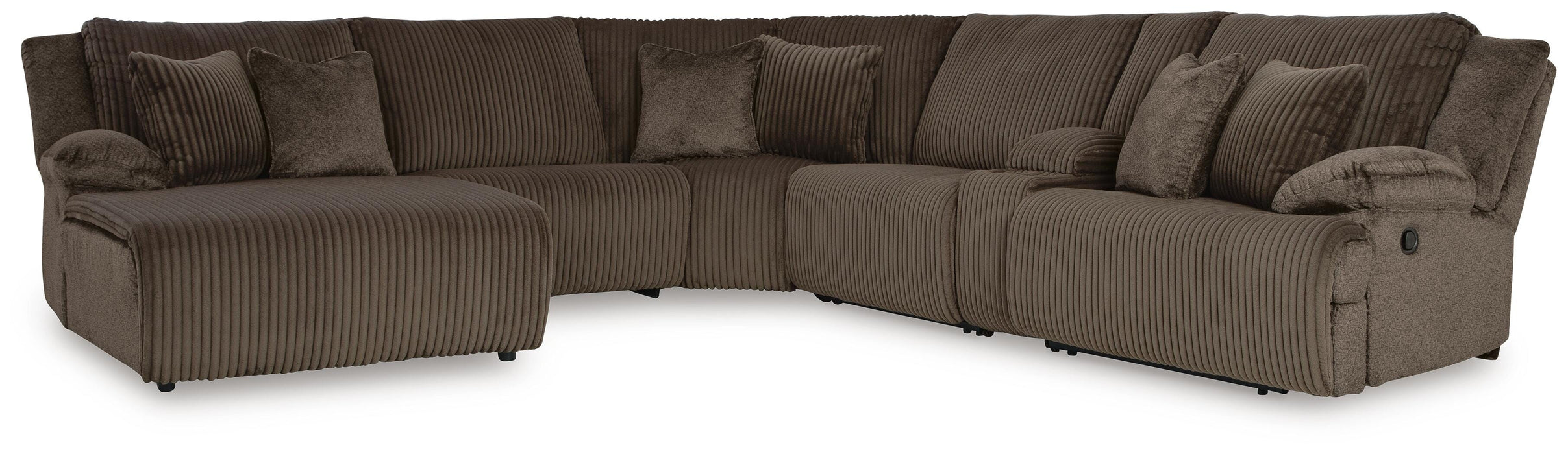 Top Tier Reclining Sectional with Chaise - MI Hometown Furnishings (MI)*