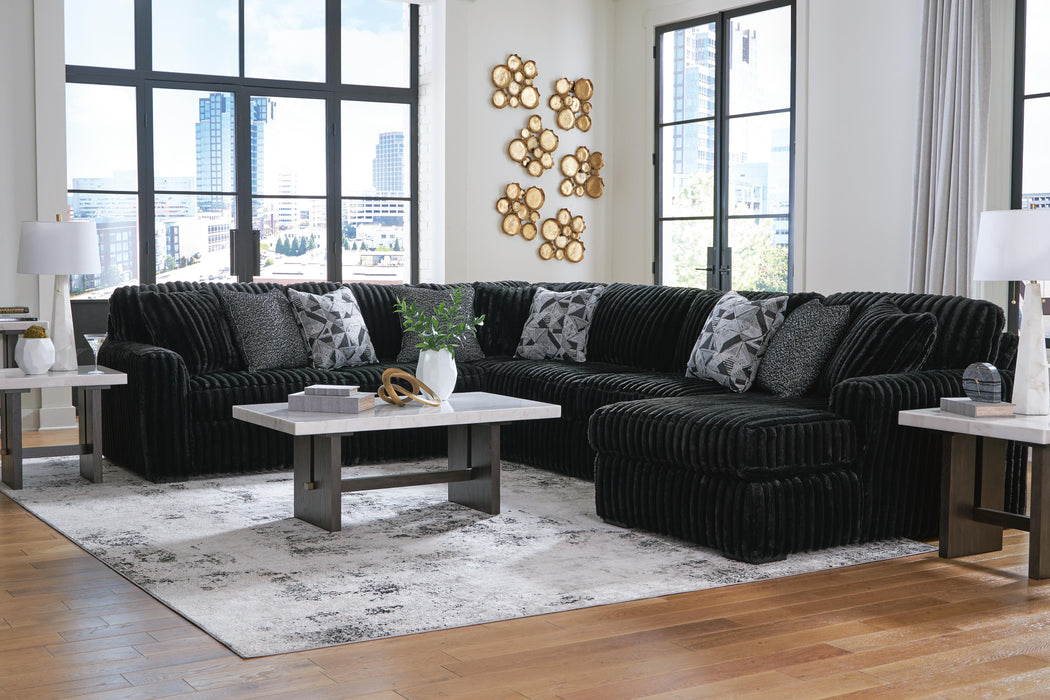 Midnight-Madness Sectional with Chaise - MI Hometown Furnishings (MI)*