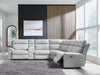 Social Pointe Power Reclining Sectional - MI Hometown Furnishings (MI)*