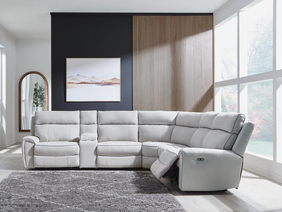 Social Pointe Power Reclining Sectional - MI Hometown Furnishings (MI)*