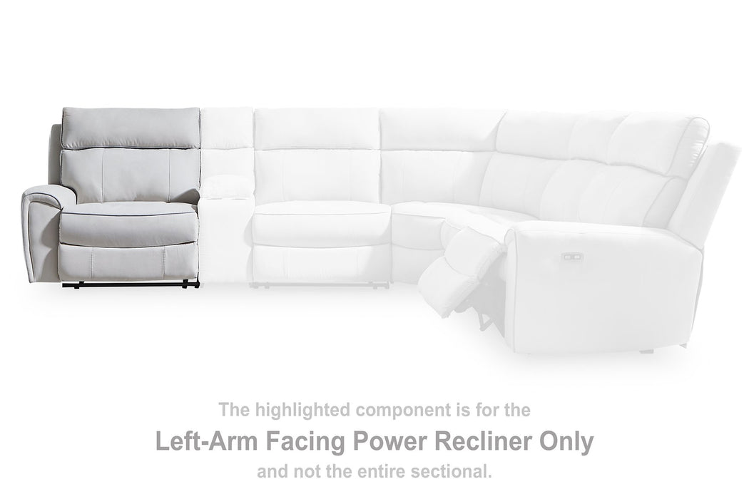 Social Pointe Reclining Sectional with Storage Consoles - MI Hometown Furnishings (MI)*