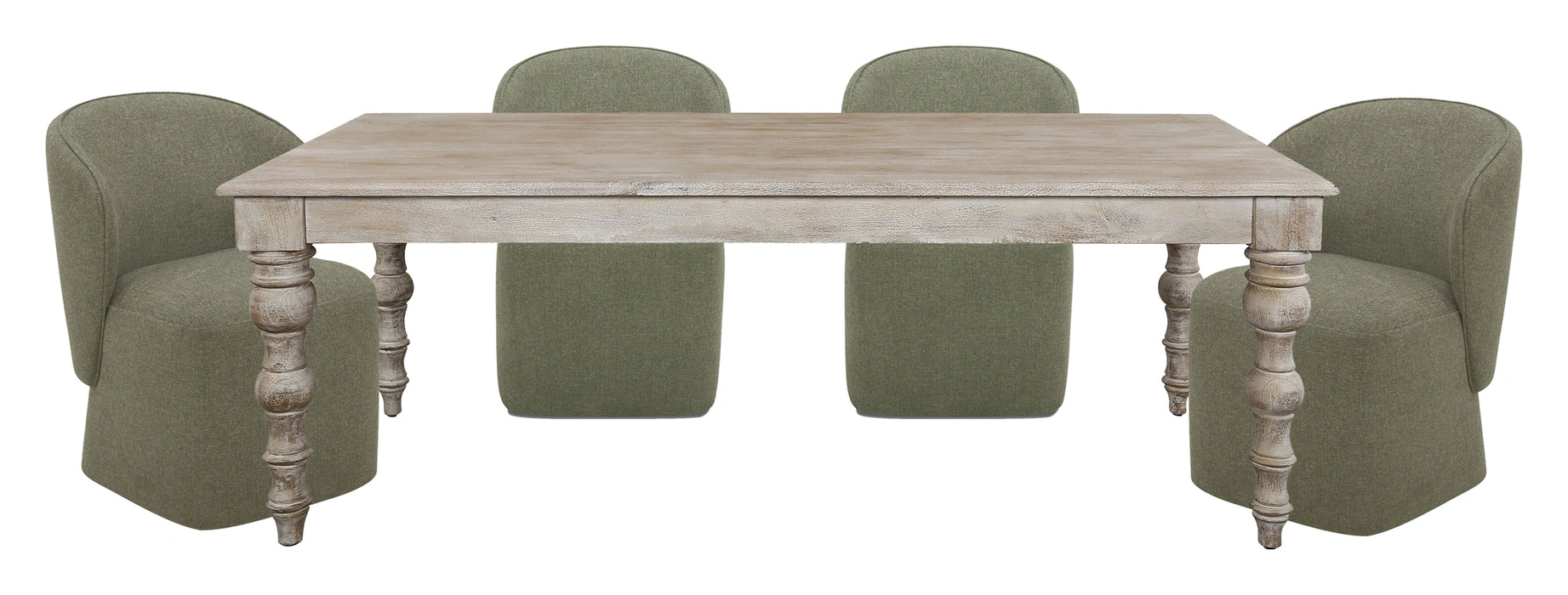 Parker House Crossings - Eden Dining 84 Inch Rectangular Dining Table With 4 Upholstered Chairs