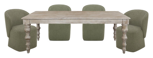 Parker House Crossings - Eden Dining 84 Inch Rectangular Dining Table With 4 Upholstered Chairs