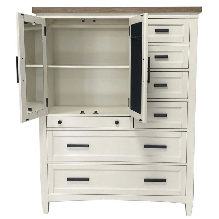 Parker House Americana Modern Bedroom 7 Drawer Door Chest with Workstation