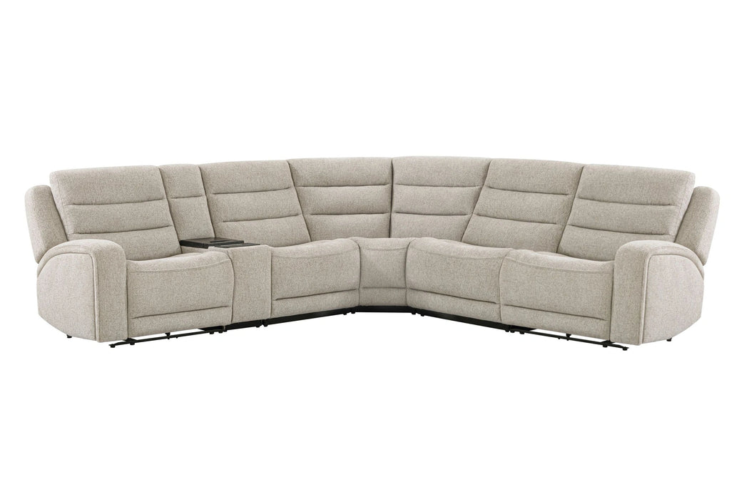 Parker Living Felix - Mari Fawn 6 Piece Zero Gravity Power Reclining Sectional with Beverage Cooler Console