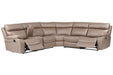 Parker Living Theon - Stokes Toffee 6 Piece Modular Manual Reclining Sectional and Entertainment Console